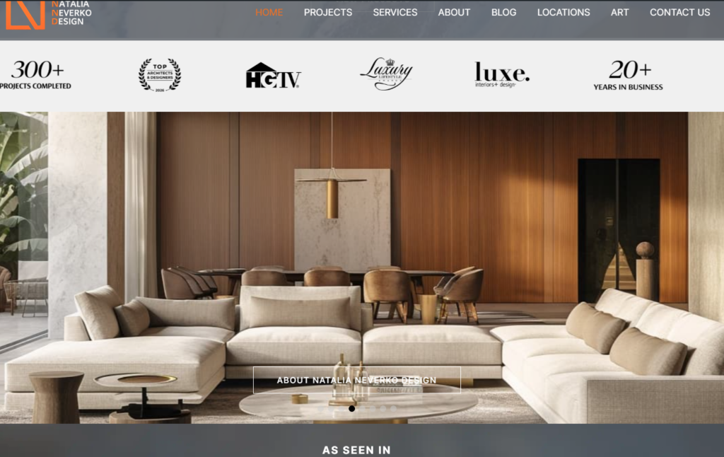 Interior design project image used in the Natalia Neverko Interior Design case study